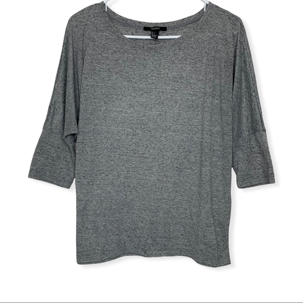 Forever 21 Gray 3/4 Sleeve Top